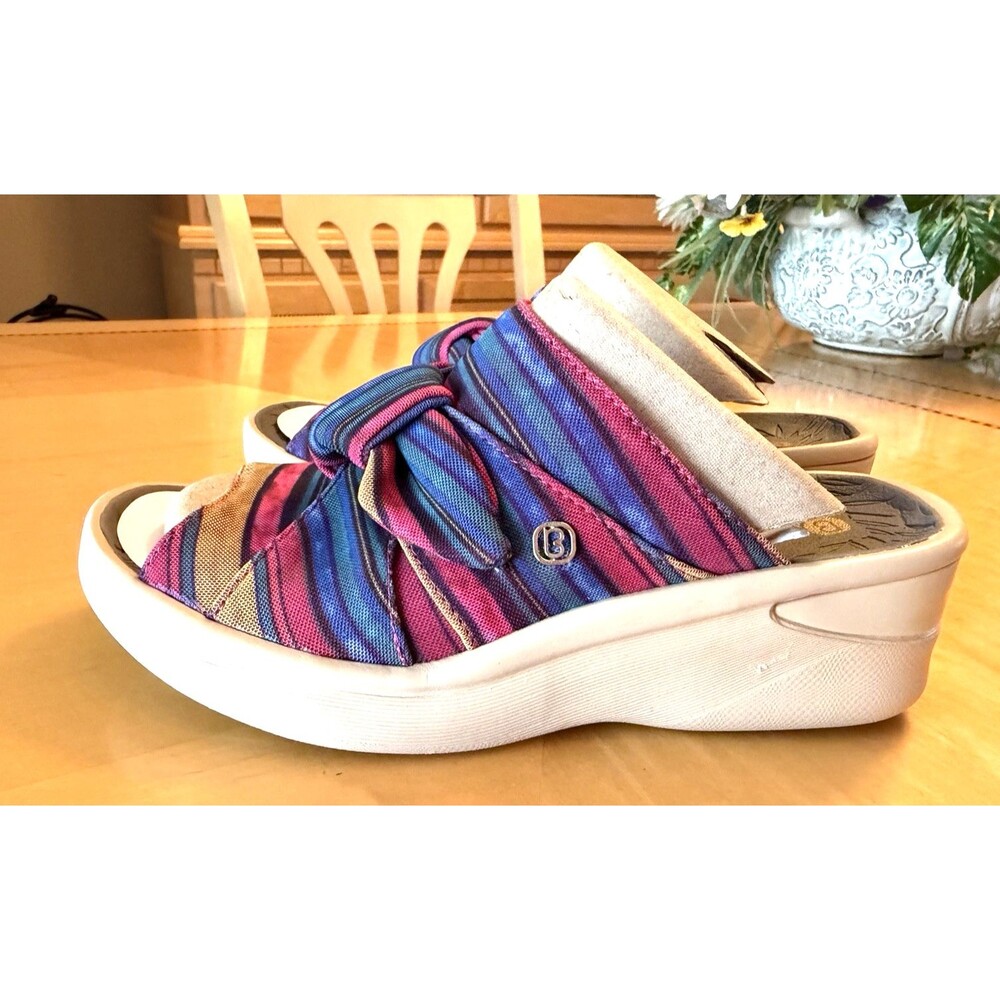 NEW Bzees Washable Comfort Wedge Slide Sandals Womens 7.5 M Smile Comfort Shoes